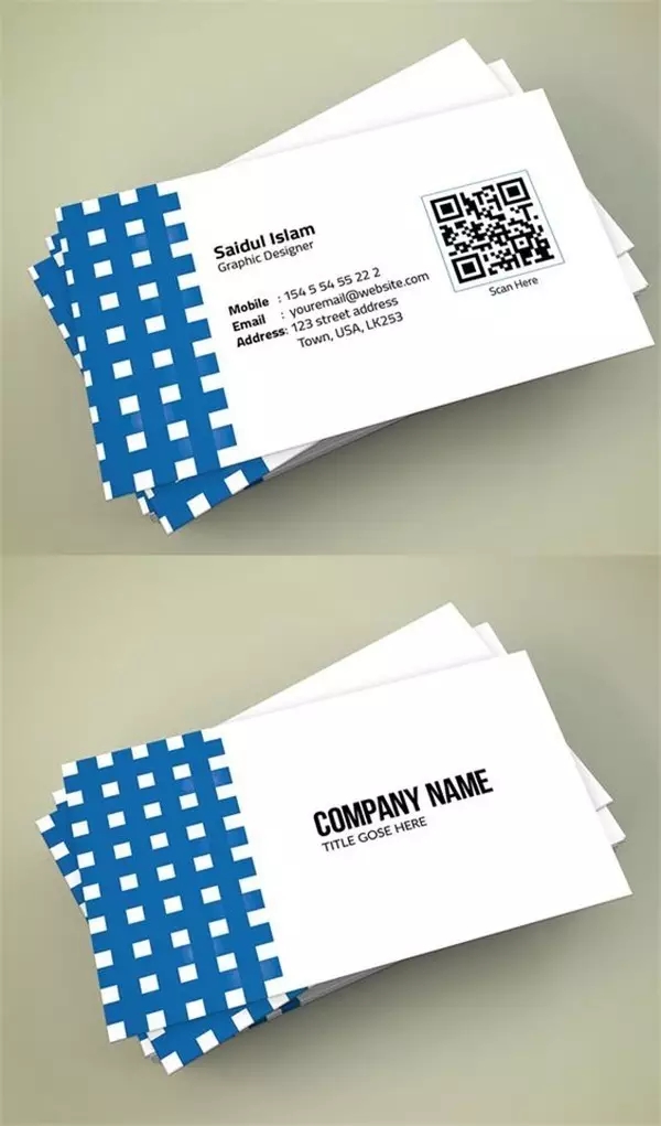 business card，Design，QR code，plane，